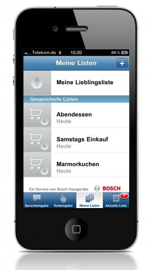 Einkaufsliste 2.0 als iPhone App von Bosch