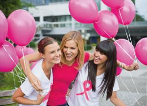 Mit Pink auf die Brustkrebsfürsorge aufmerksam machen